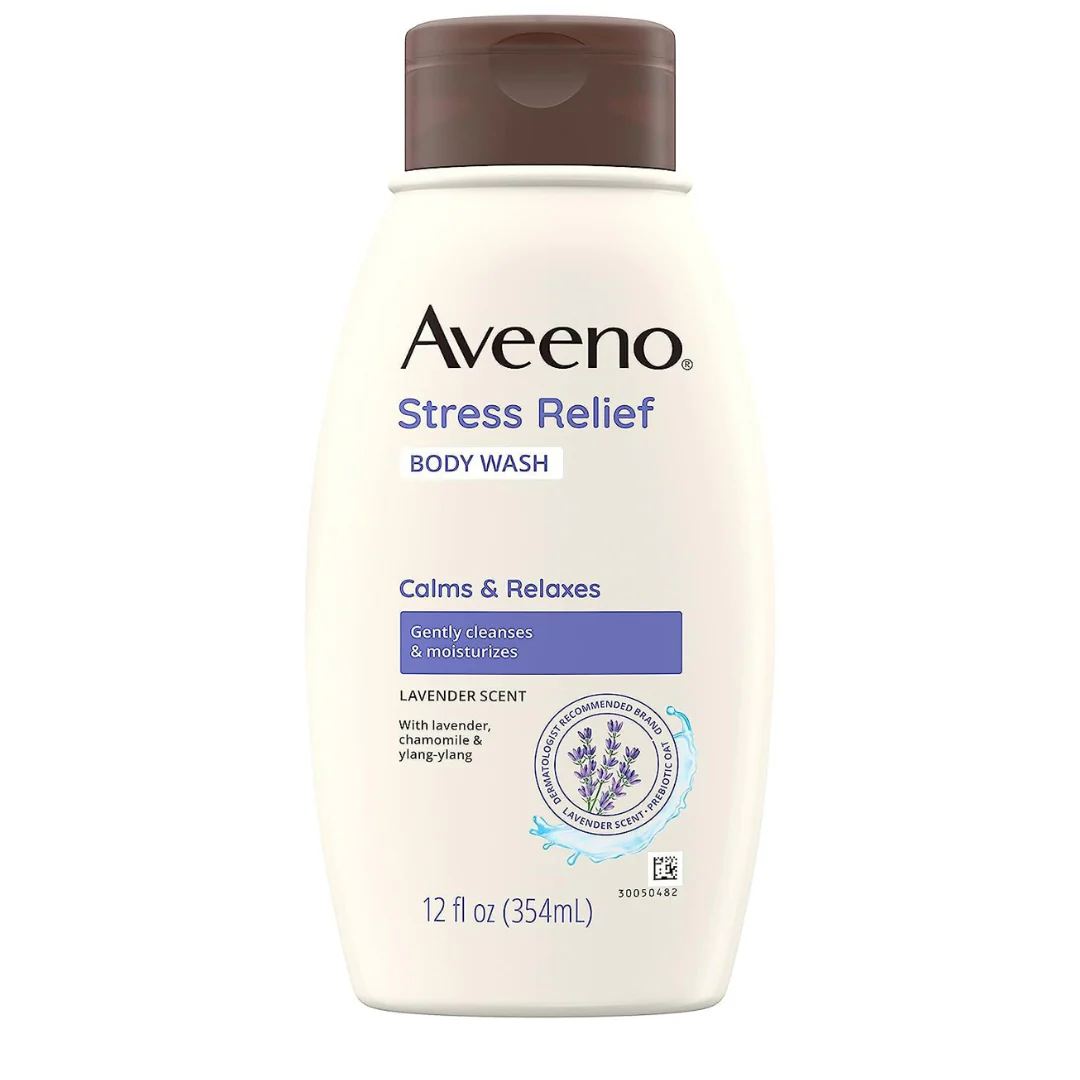3-Pack 12-Oz Aveeno Stress Relief Body Wash with Prebiotic Oat