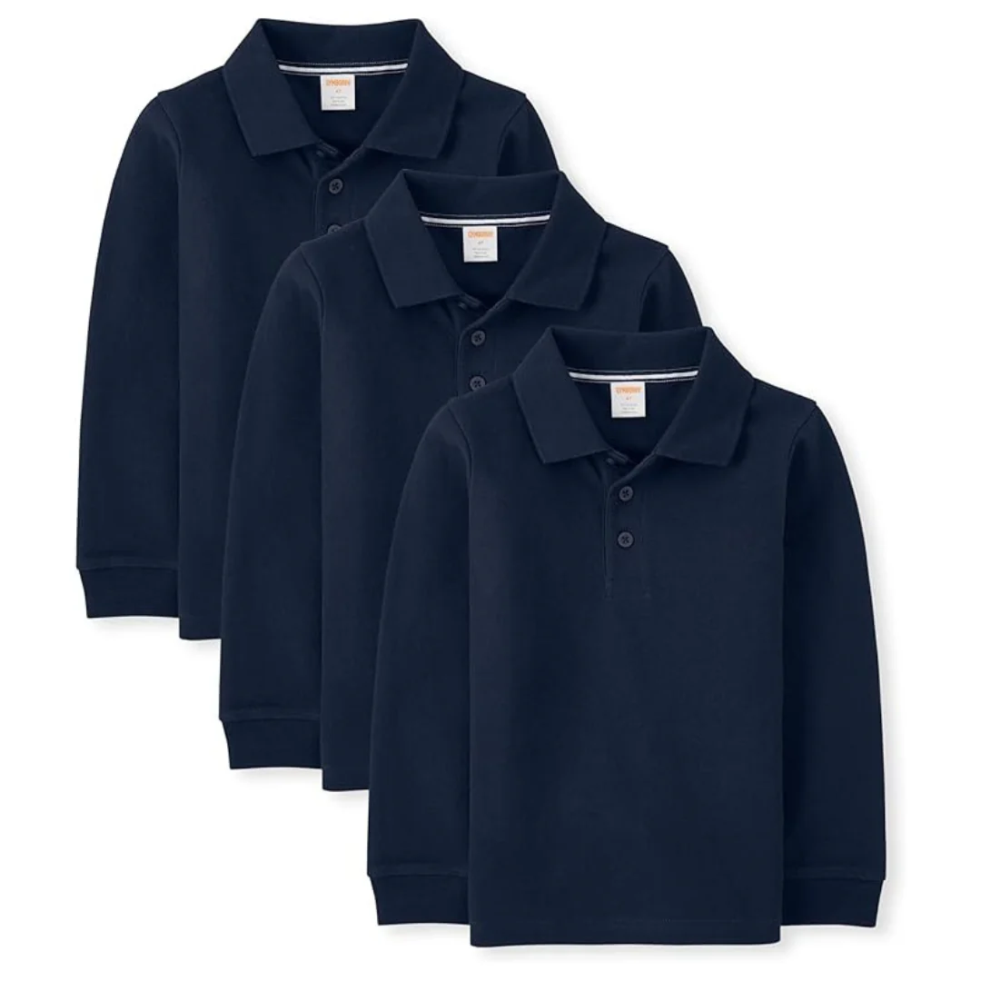 3-Pack Gymboree Boys And Toddler Long Sleeve Polo Shirt