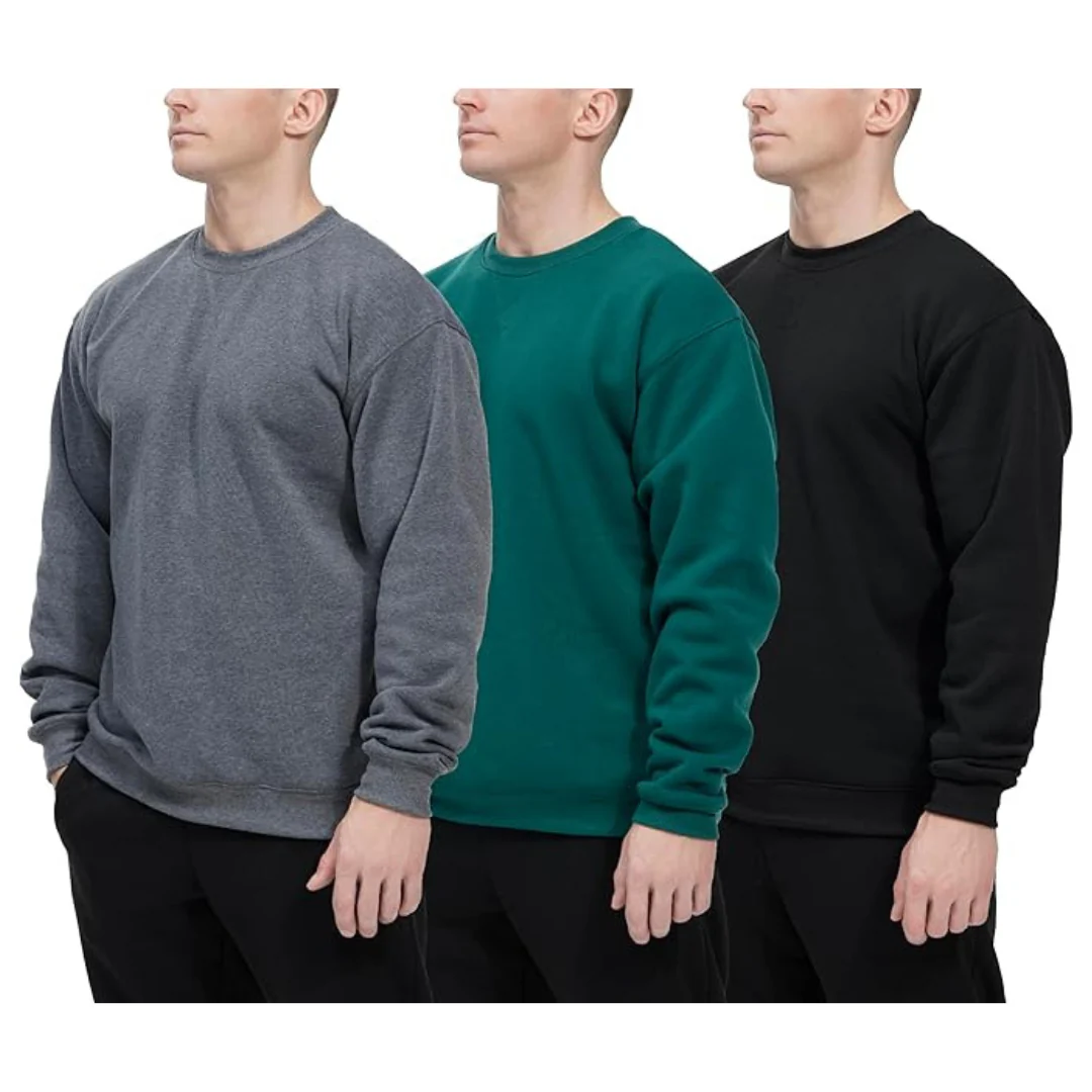 3-Pack Men's Casual Crewneck Sweatshirt