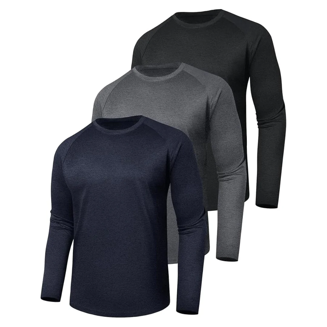 3-Pack Men's UV Sun Protection Quick-Dry Moisture T-Shirts