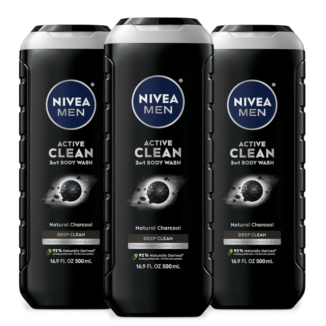 3-Pack Nivea Men DEEP Active Clean Body Wash