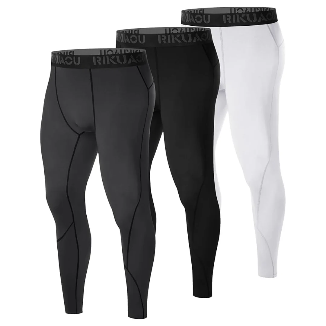 3-Pack RIKUAOU Men's Compression Pants