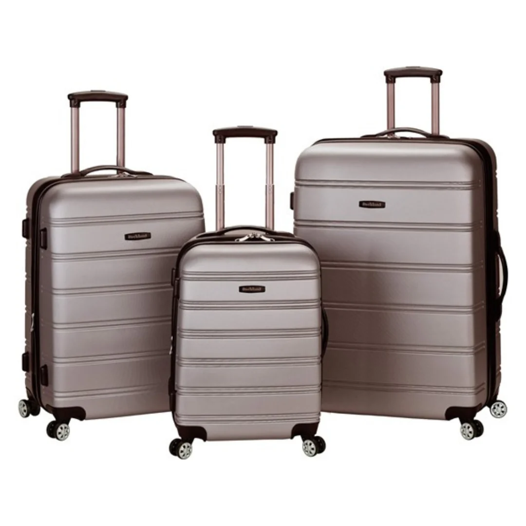 3-Piece Rockland Melbourne Hardside Expandable Luggage Set (Silver)