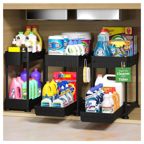 3 Under Sink Organizers with Sliding Drawers