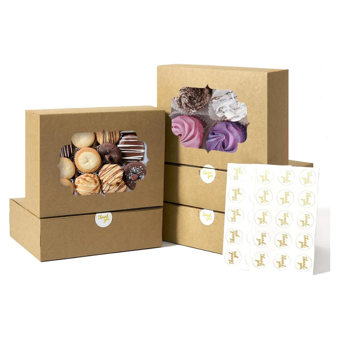 30-Piece Shallive Bakery Boxes 8" With Windows