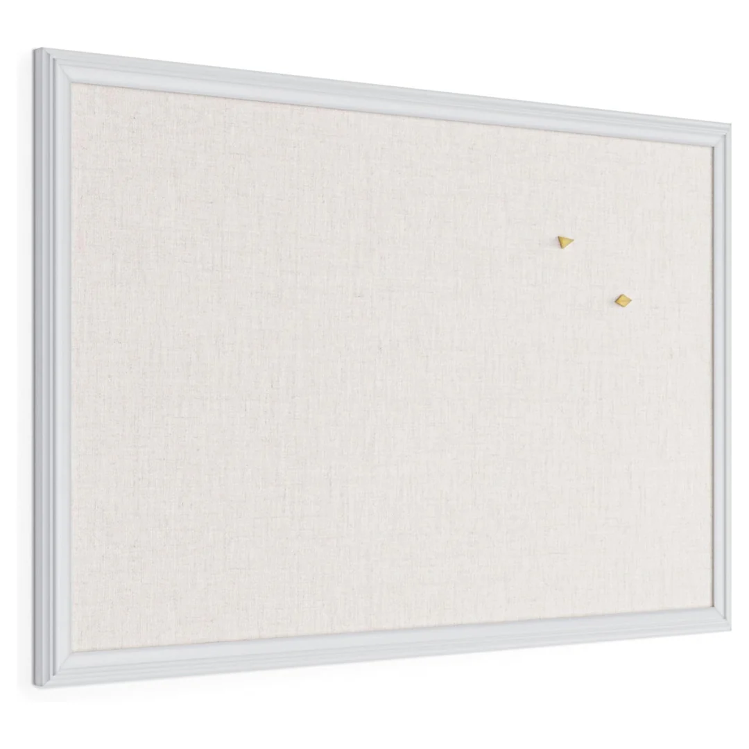 30" x 20" U Brands Farmhouse Linen Bulletin Board With Push Pins