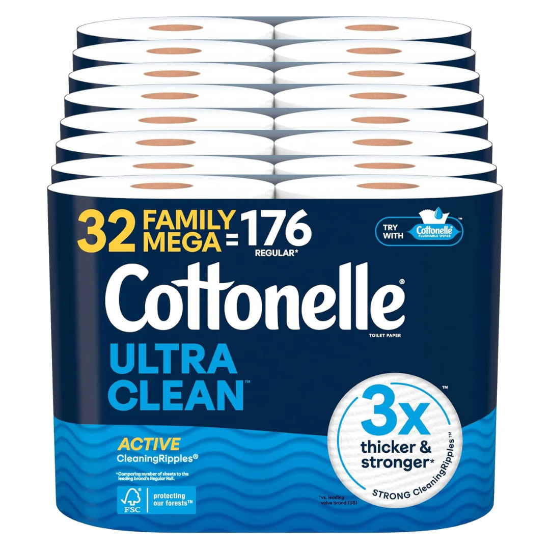 32-Pack Cottonelle Toilet Paper Family Mega Rolls (Ultra Clean )