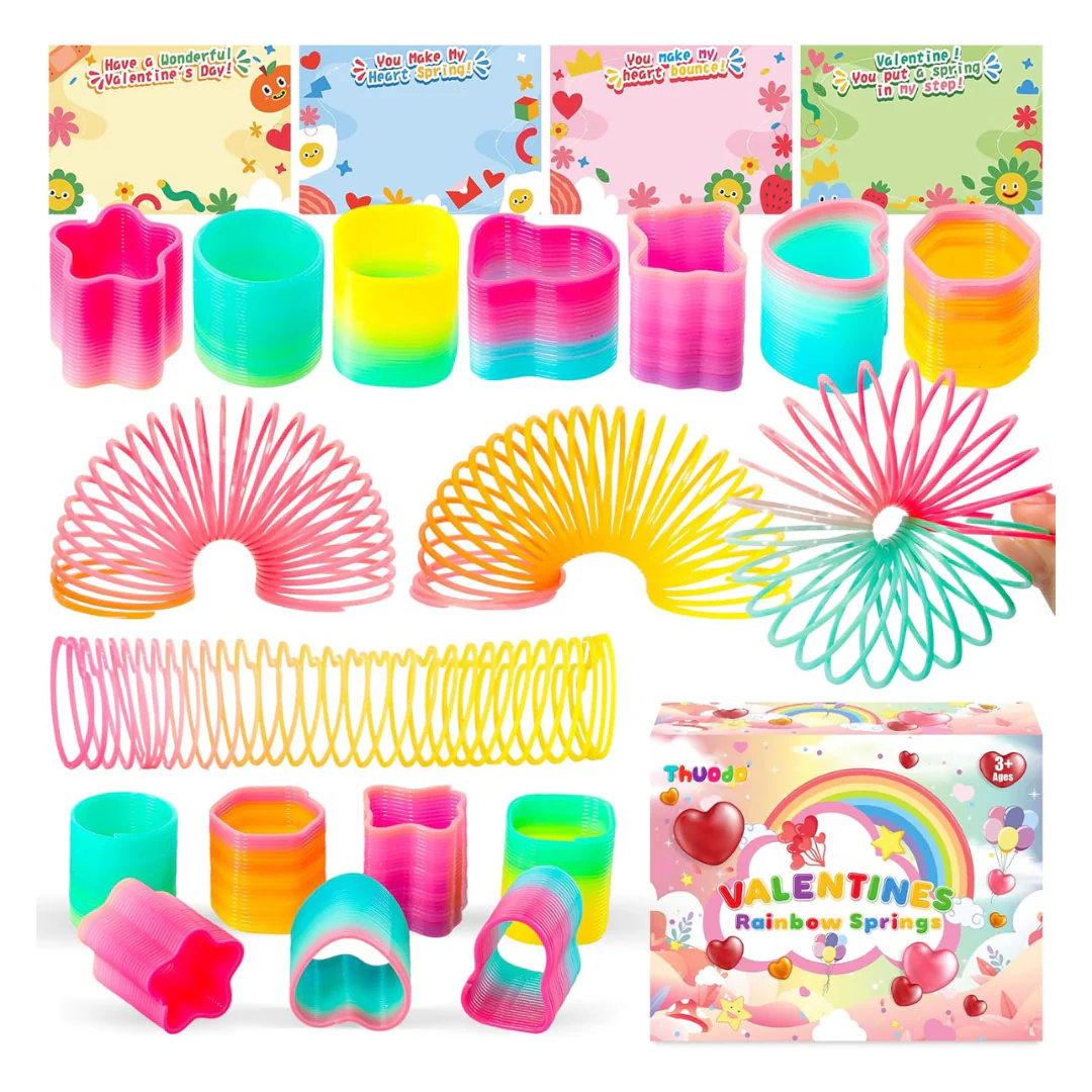 32-Pack Of Rainbow Coil Spring Toys