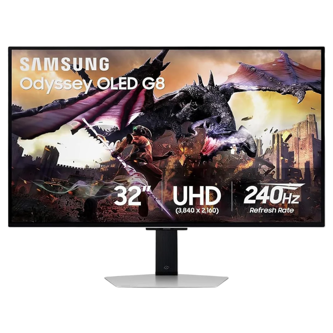 32" Samsung Odyssey G8 (G80SD) 4K UHD 240Hz 0.03ms OLED Freesync and G-SYNC Compatible Gaming Monitor