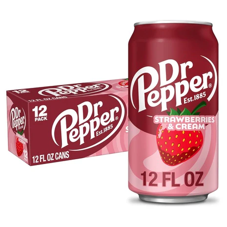 36 Cans Dr Pepper Strawberries and Cream Soda
