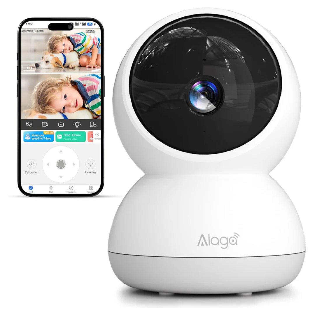 3K HD Indoor Security Camera With 360º Pan/Tilt & Night Vision
