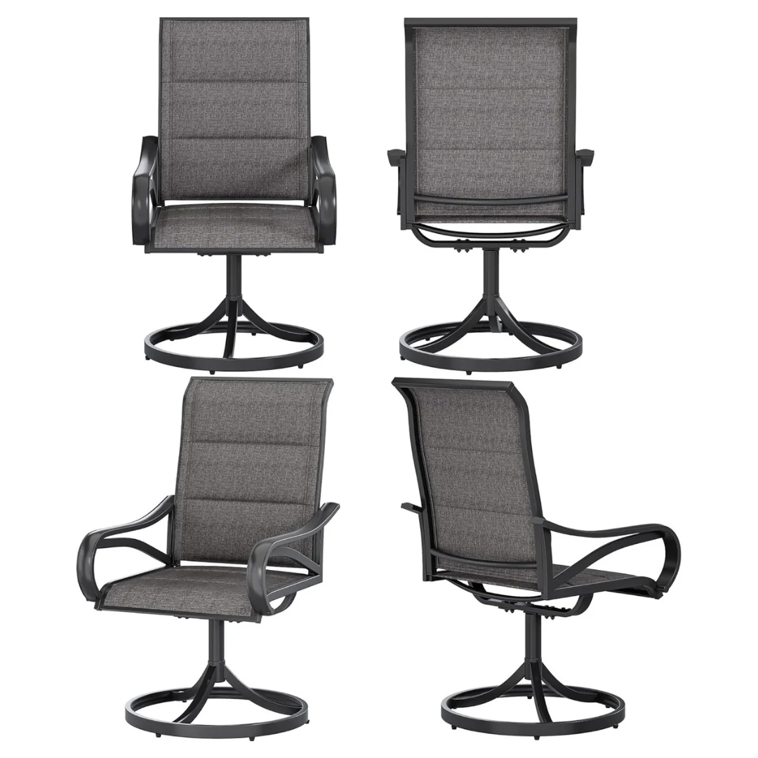 4-Count Padded Outdoor Exclusive Swivel Patio Chairs