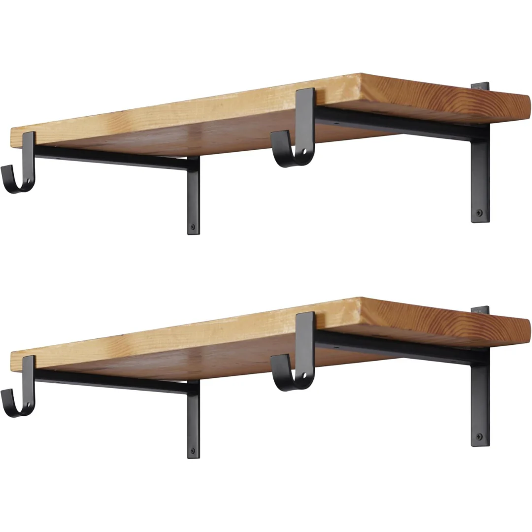 4-Pack 10" Wall Mounted Heavy Duty Shelf Brackets with Hook