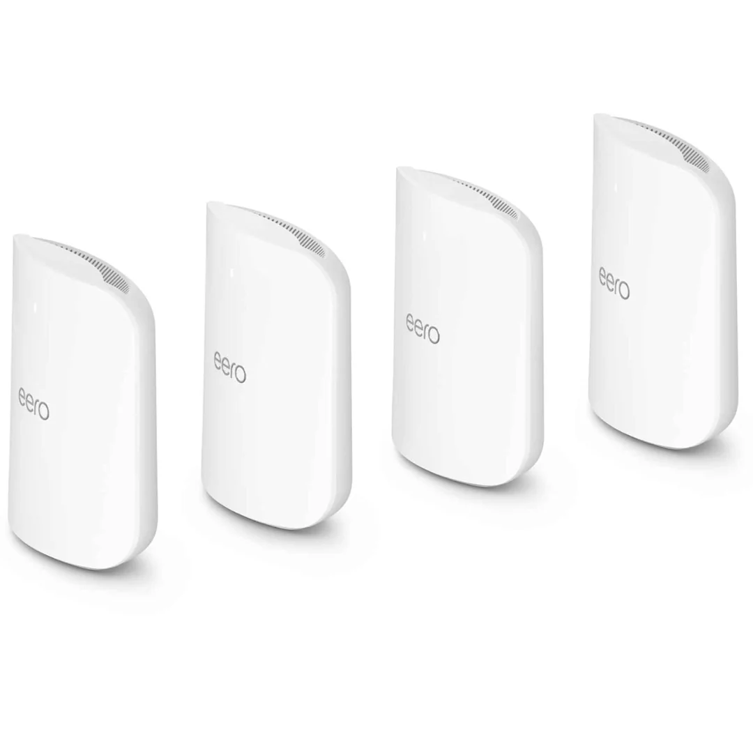 4-Pack Amazon Eero Max 7 Tri-Band Mesh 10 Gbps Wifi Router (2,500 Sq. Ft)