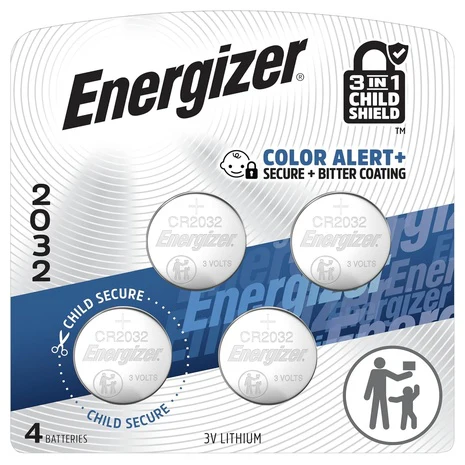 4-Pack Energizer 2032 3V Lithium Batteries