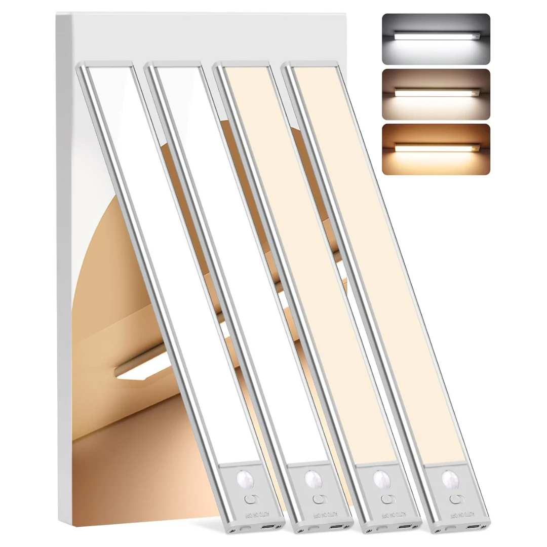 4-Pack Motion Sensor Indoor Light With 3 Color Temps