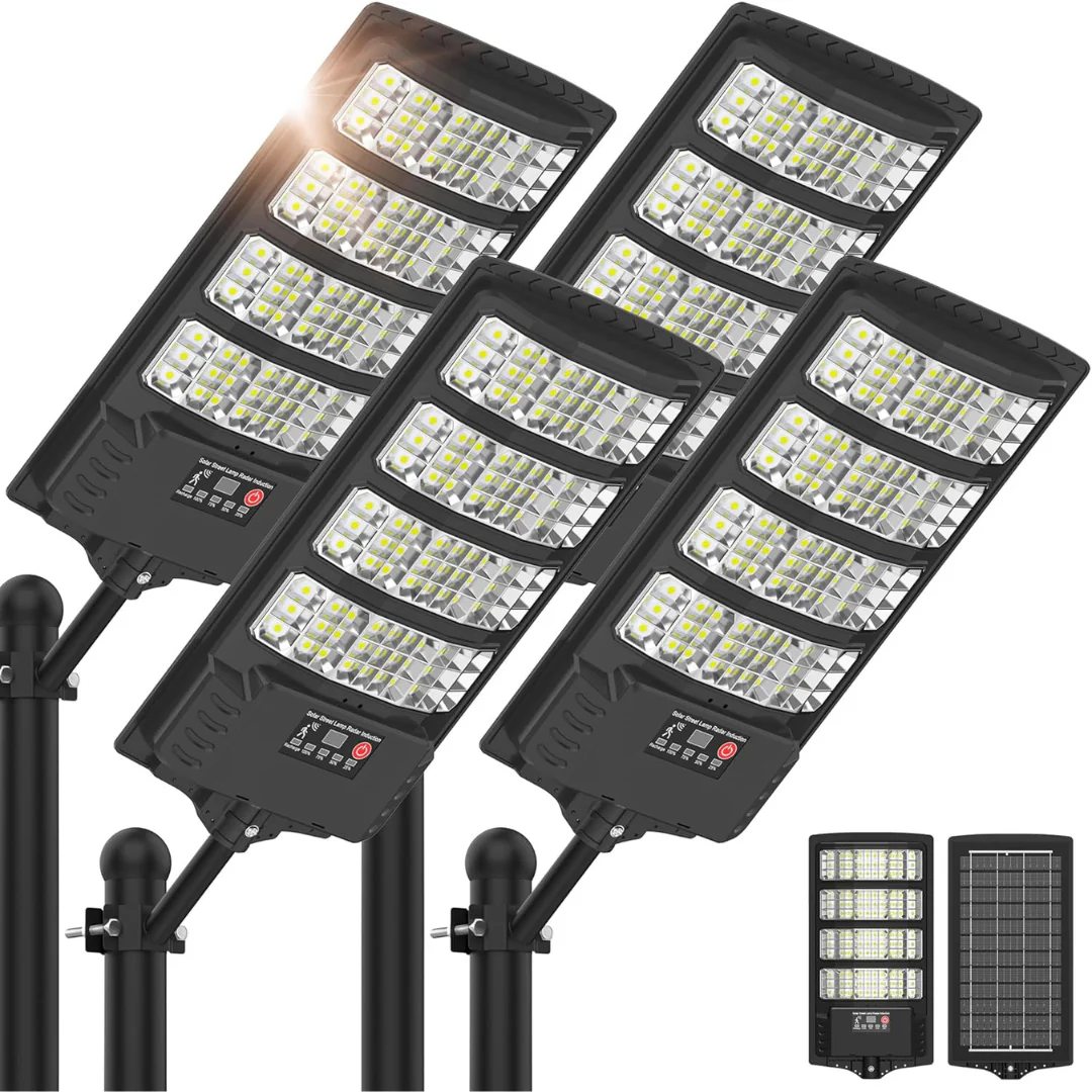 4-Pack Super Bright Wide Angle Solar Street Lights