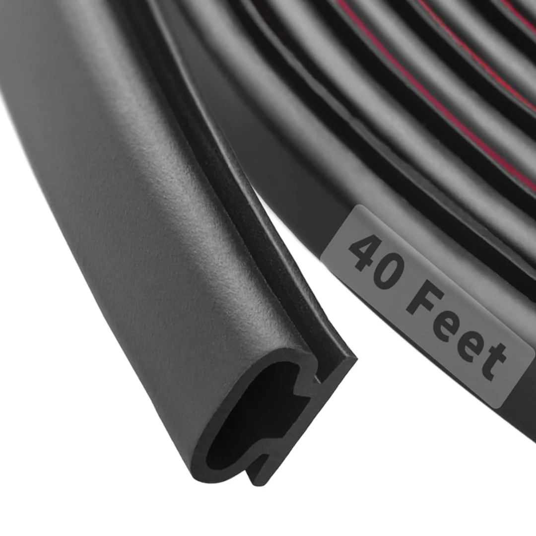 40-Ft D-Shape Rubber Weather Stripping Door Seal Strip