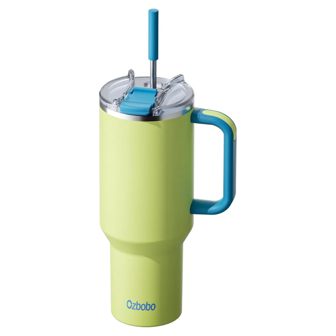 40oz 2-in-1 Stainless Steel Insulated Tumbler W/ Handle, Straw & Lid (Various)