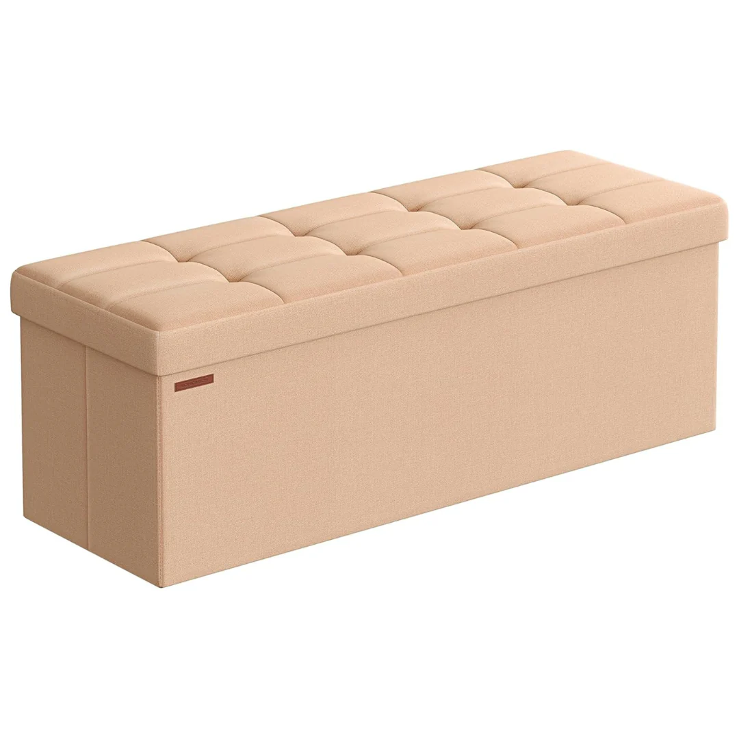 43" Load 660 Lb Folding Storage Ottoman Bench