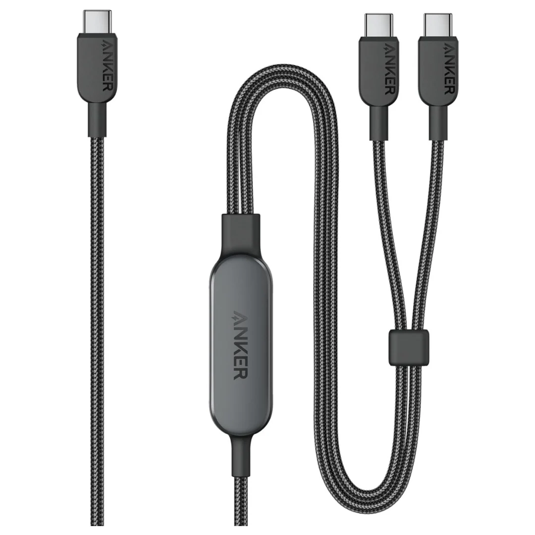 4ft 140W 2-in-1 USB-C To 2x USB-C Charging Cable (2 Colors)