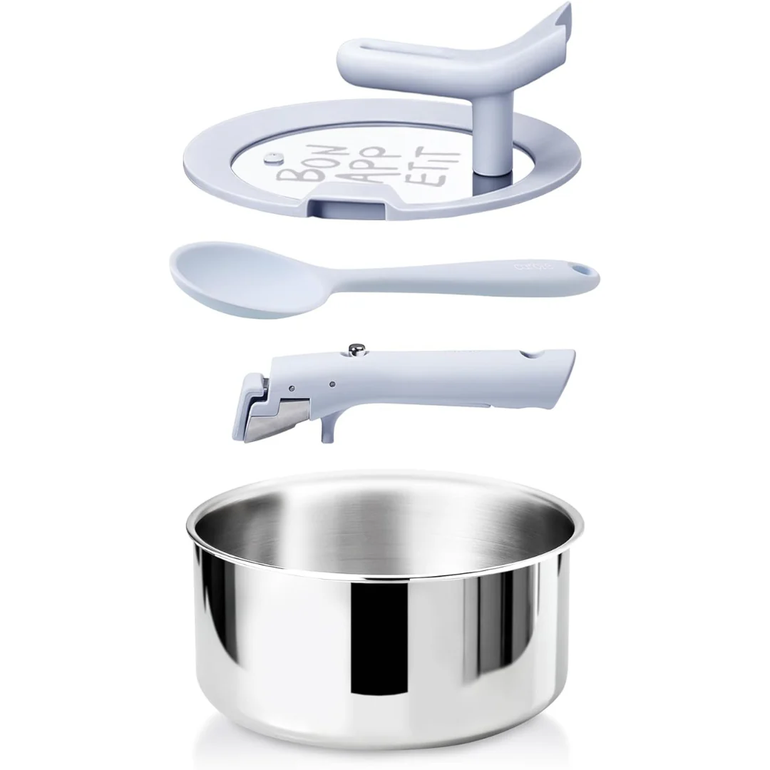 4QT Stainless Steel Sauce Pan with Stand-Up Lid