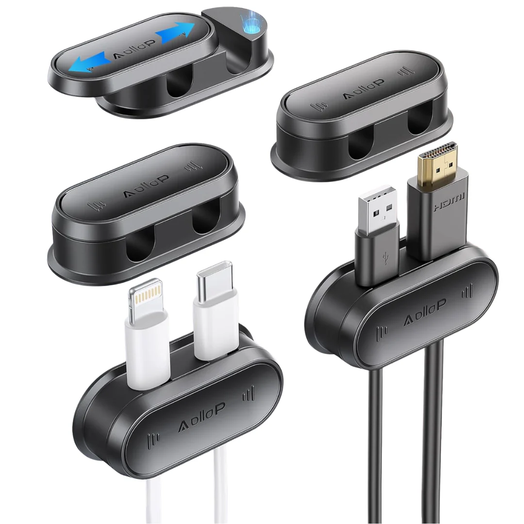 5-Pack Aollop 10 Hole Cord Organizer Cable Clips