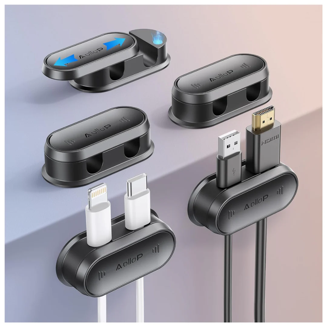 5-Pack Aollop 10 Hole Cord Organizer Cable Clips