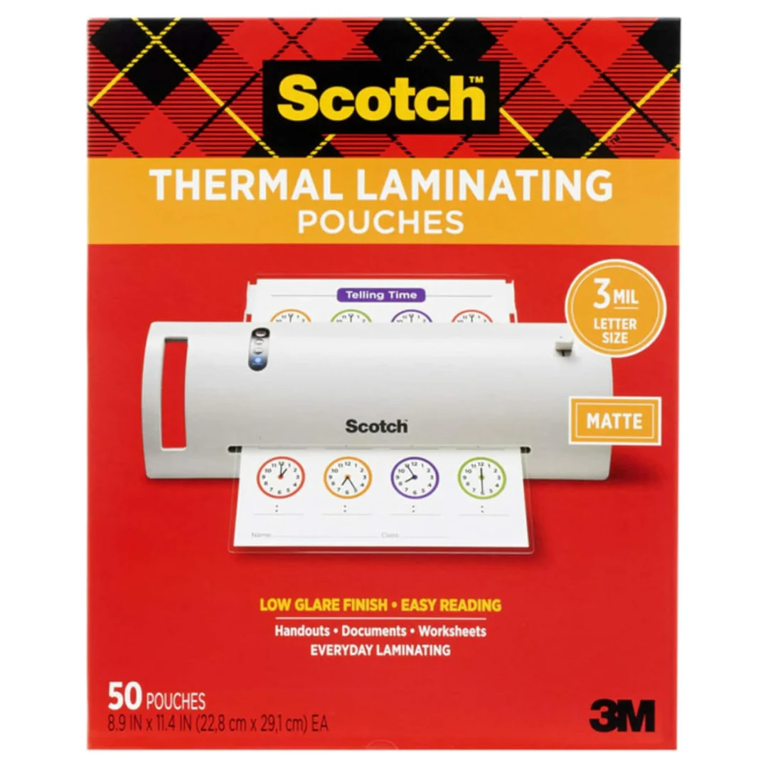 50-Pack 8.9" x 11.4" Scotch Thermal Laminating Pouches
