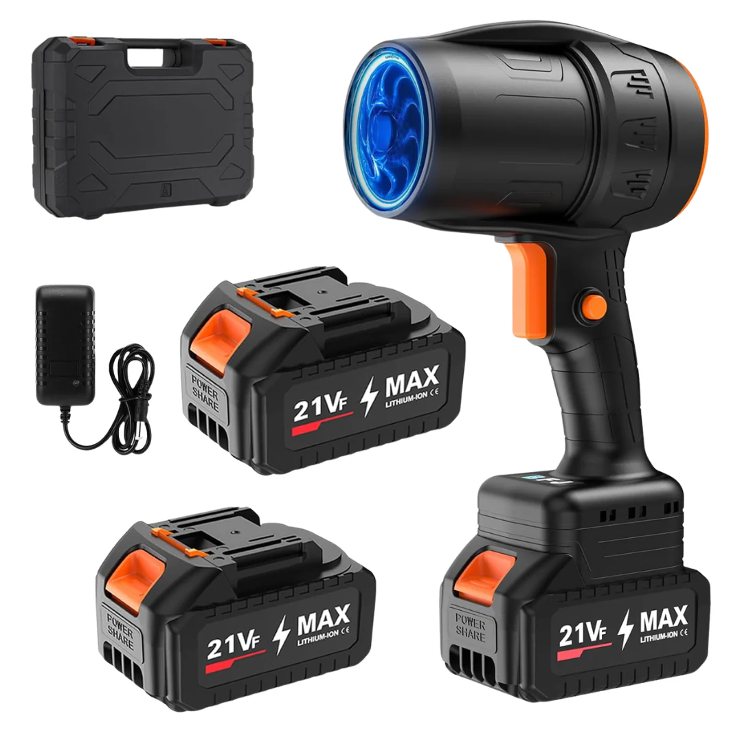 500000RPM Mini Cordless Leaf Blower With 2x4.0Ah Batteries & Charger