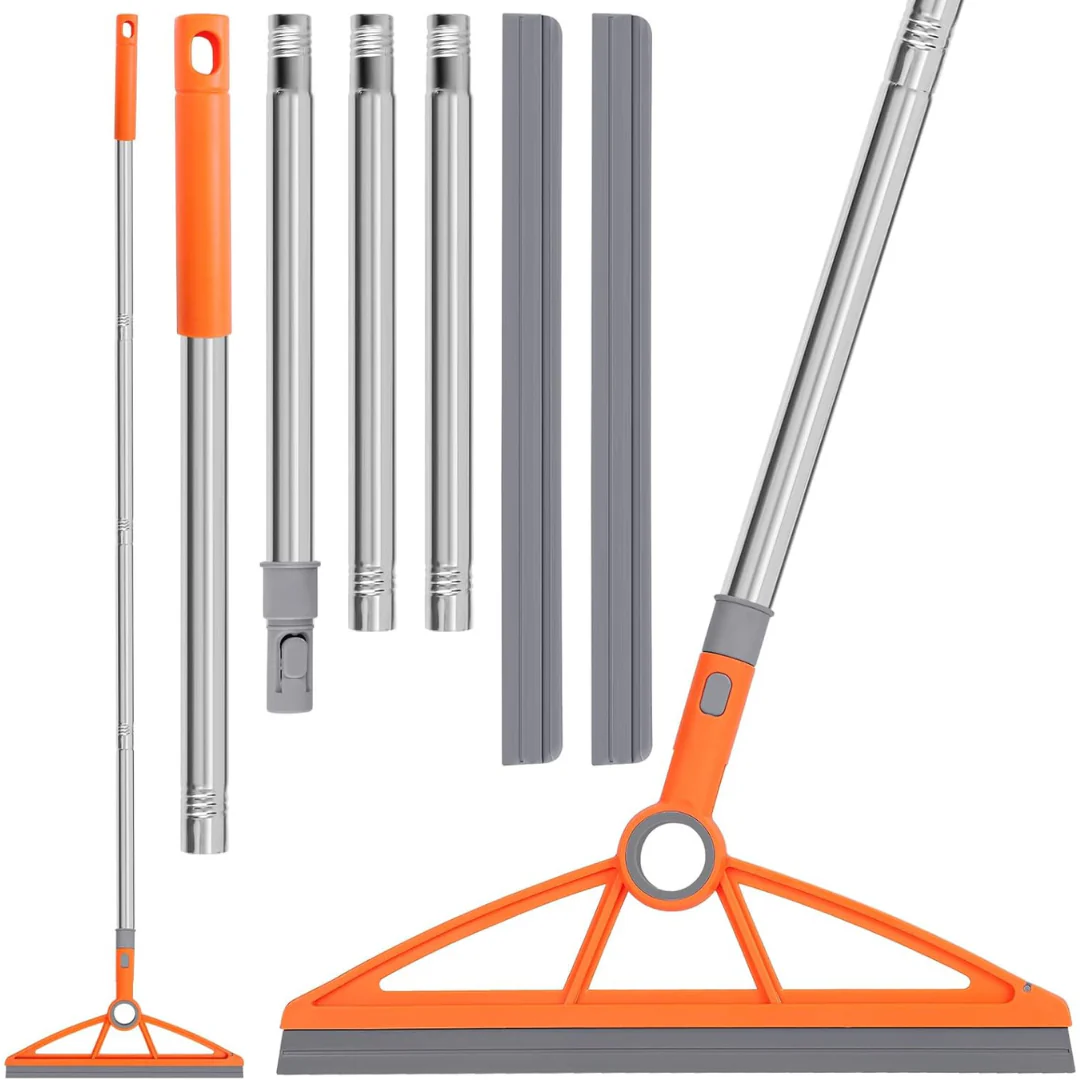 54" Wlich 2-in-1 180 Deg. Rotating Air Broom W/ 2 Scraping Strips
