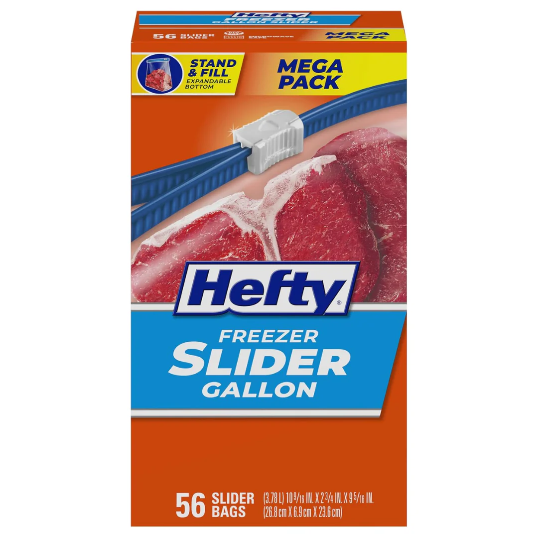 56-Count Hefty Slider Freezer Storage Bags (Gallon Size)