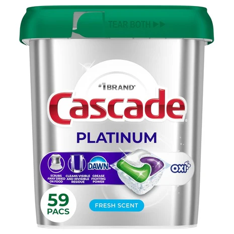 59 Cascade Platinum Plus Oxi Dishwasher Pods Fresh