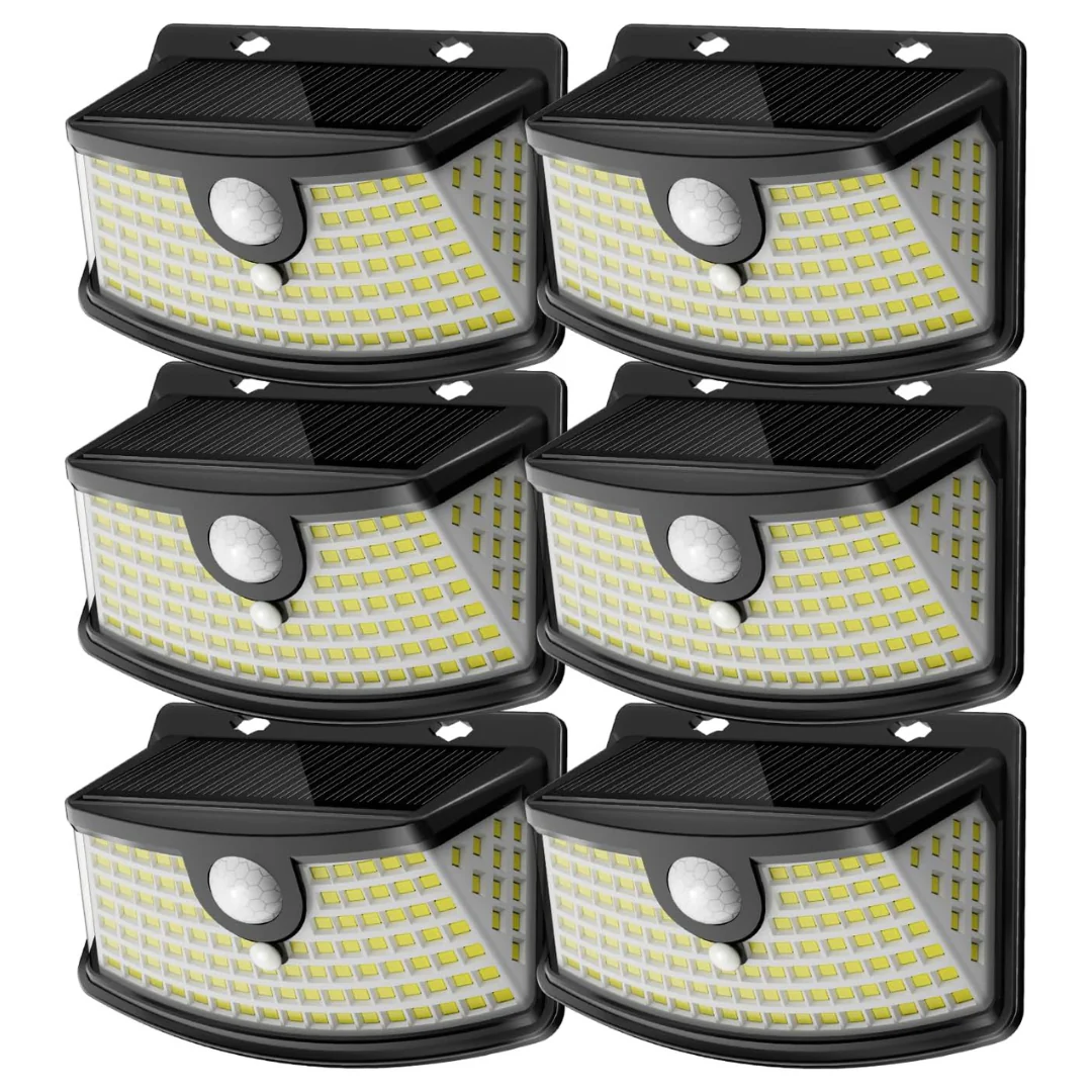 6-Pack 120-LED Solar Motion Sensor Lights W/ Reflector (Daylight White)