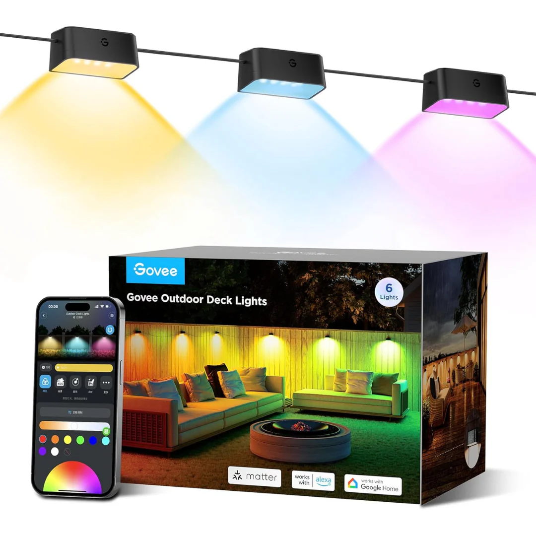 6-Pack Govee RGBIC Smart Outdoor Deck Lights (32.8ft)