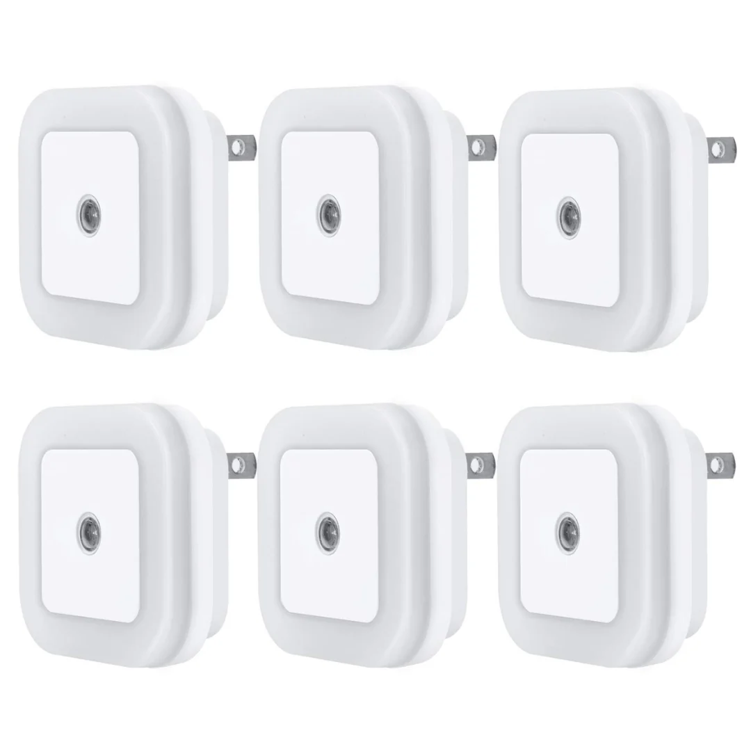 6-Pack Plug-In LED Night Light With Dusk To Dawn Sensor