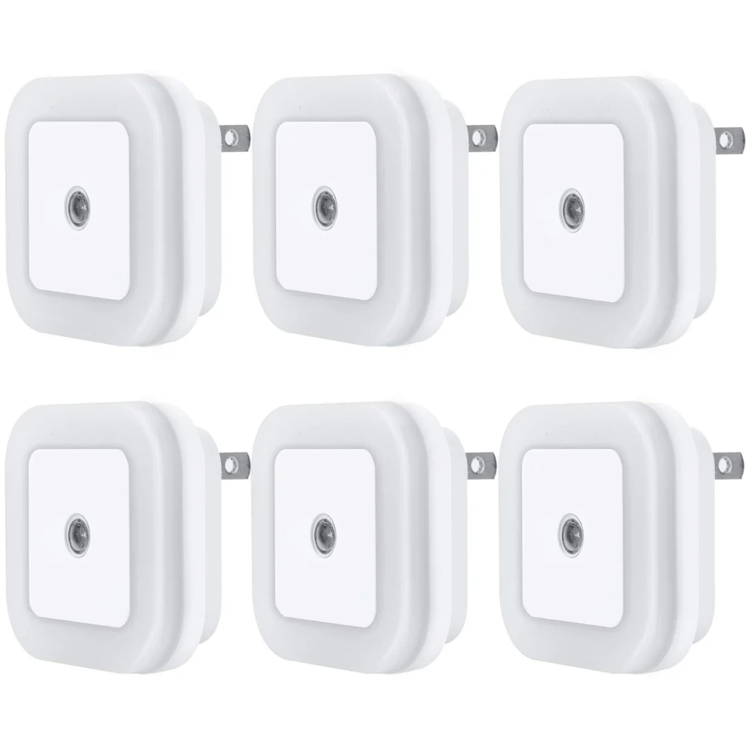 6-Pack Plug-in LED Night Light with Dusk to Dawn Sensor