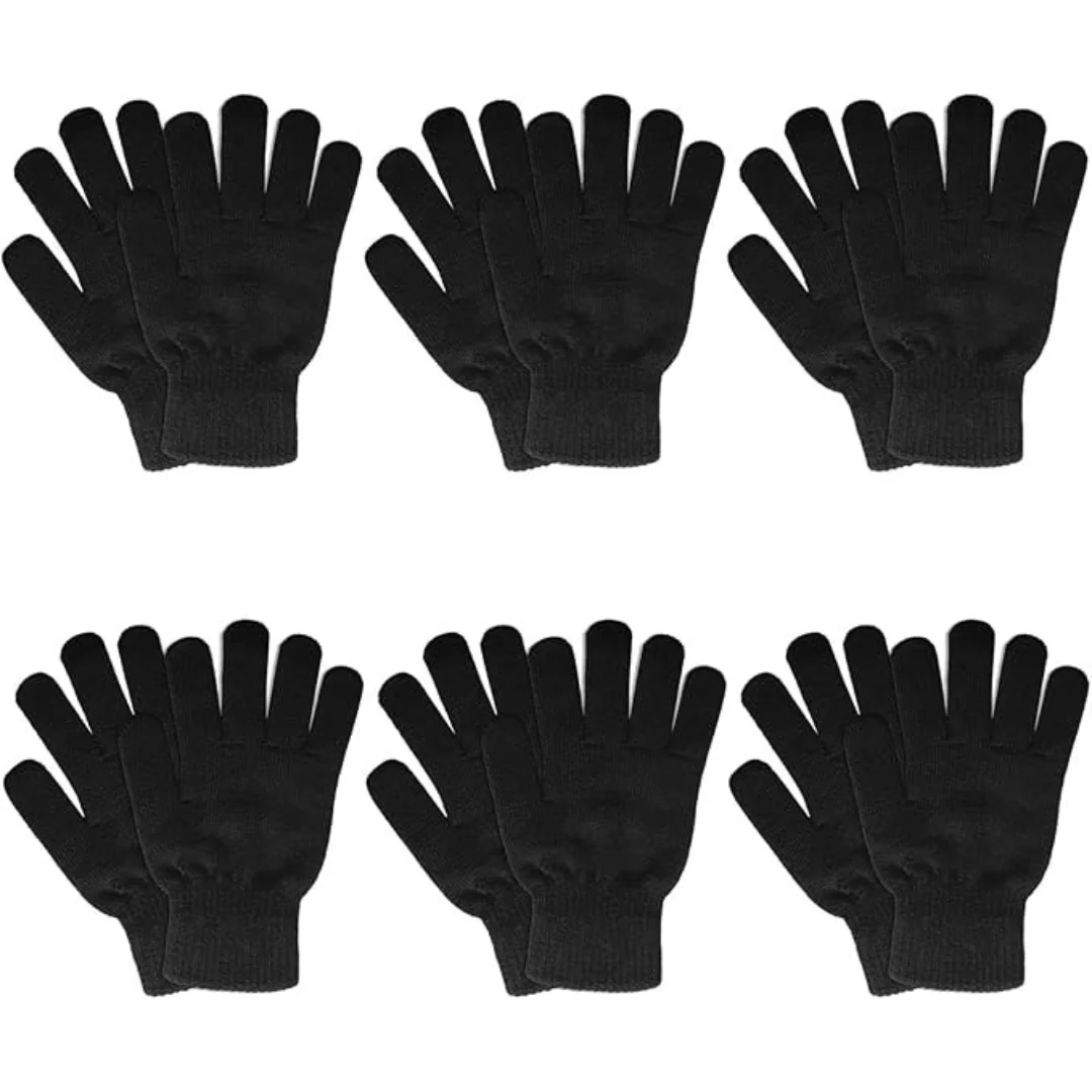 6-Pairs Clod Weather Thermal Stretchy Thin Magic Gloves