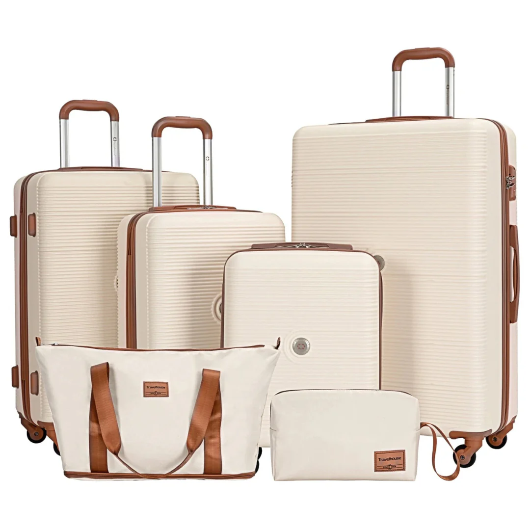 6-Piece Travelhouse Hardside Luggage Set with Spinner Wheels