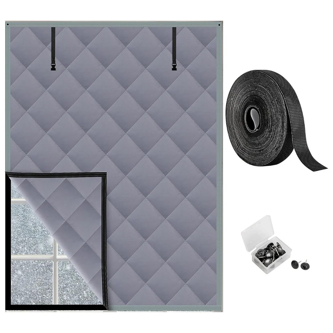 63 x 47 Inches Winter Insulated Window Curtain