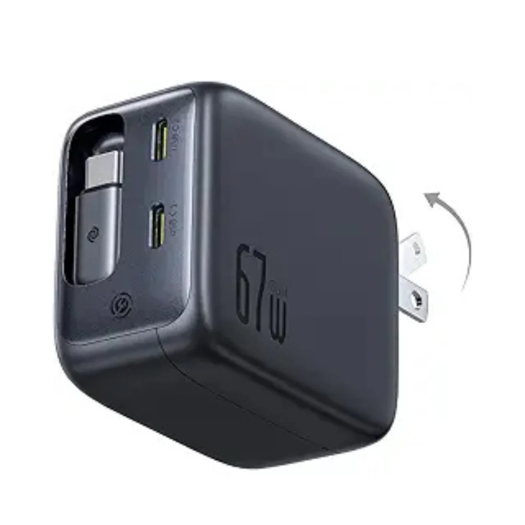 67W Baseus Enercore CJ11 Foldable USB-C Charger w/ Retractable Cable