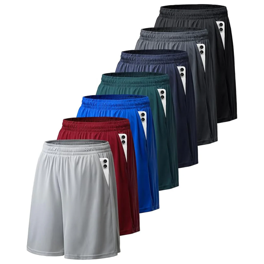 7-Pack Men's Workout Quick Dry Activewear Shorts