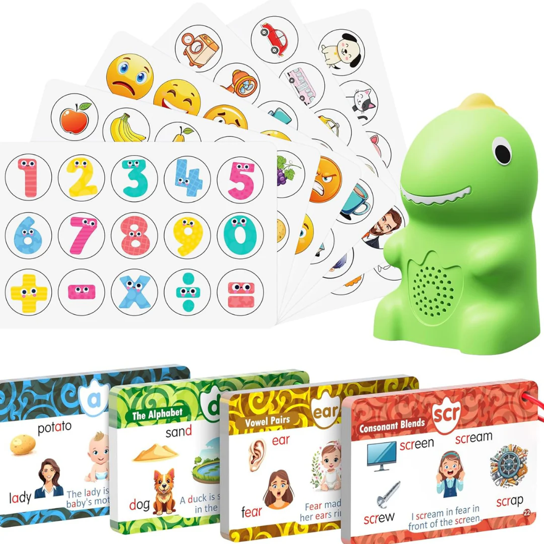 73-Piece Interactive Dinosaur Talking Pen with Phonics Flash Cards