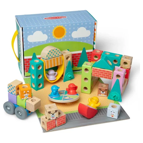 73 Piece Melissa & Doug Blockables Town Snap and Play Set