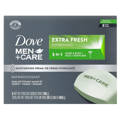 8 Bars Dove Men+Care 3-in-1 Soap on Sale