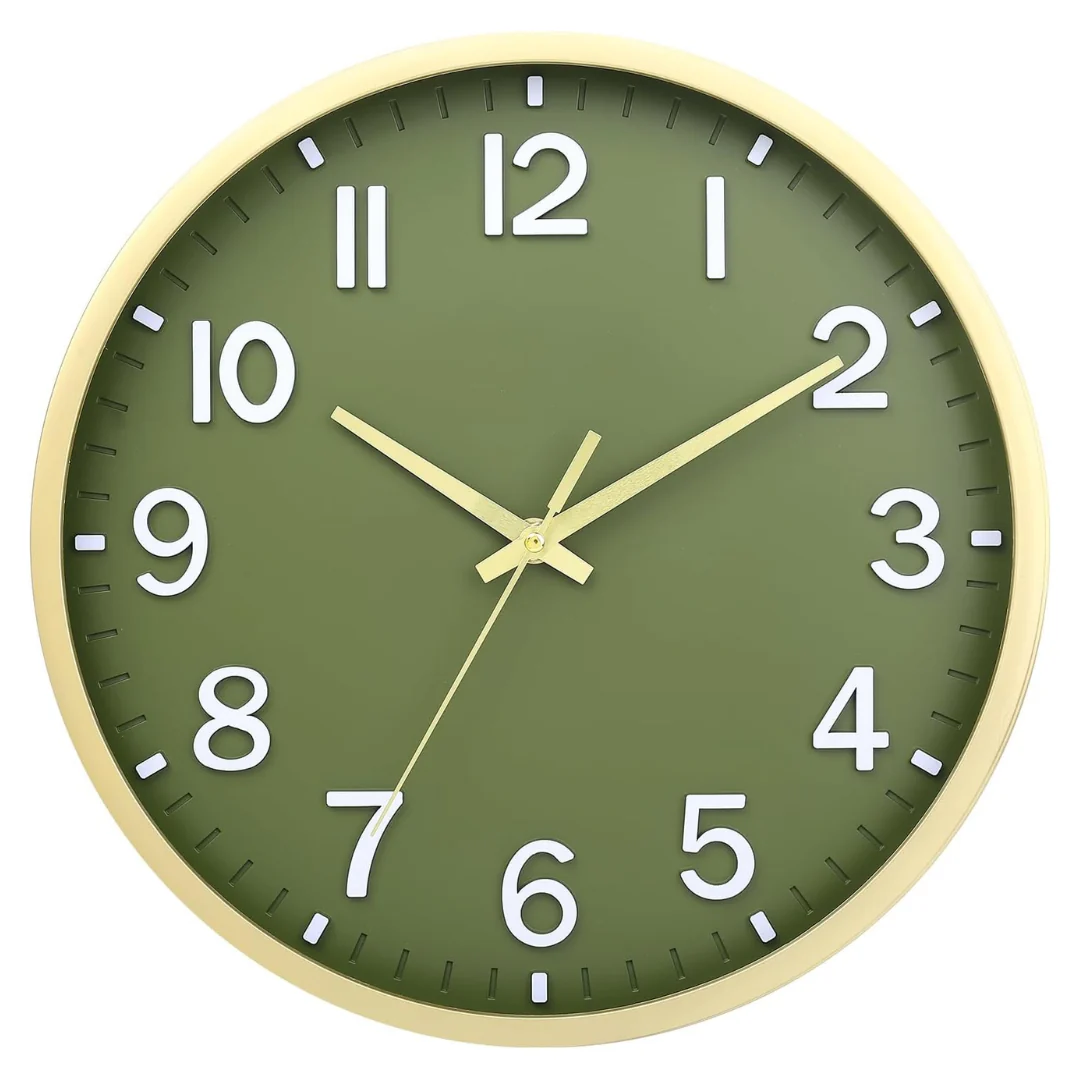 8" Battery Operated Silent Non Ticking Modern Wall Clock