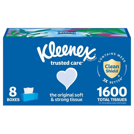 8 Flat Boxes Kleenex Tissues