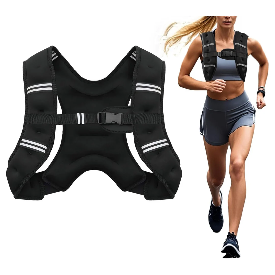 8-Lbs Poudee Adjustable Weighted Vest W/ Reflective Stripe