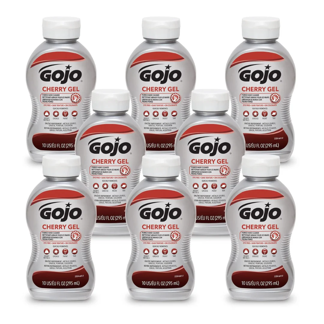 8-Pack 10 Fl Oz GOJO Cherry Gel Pumice Hand Cleaner