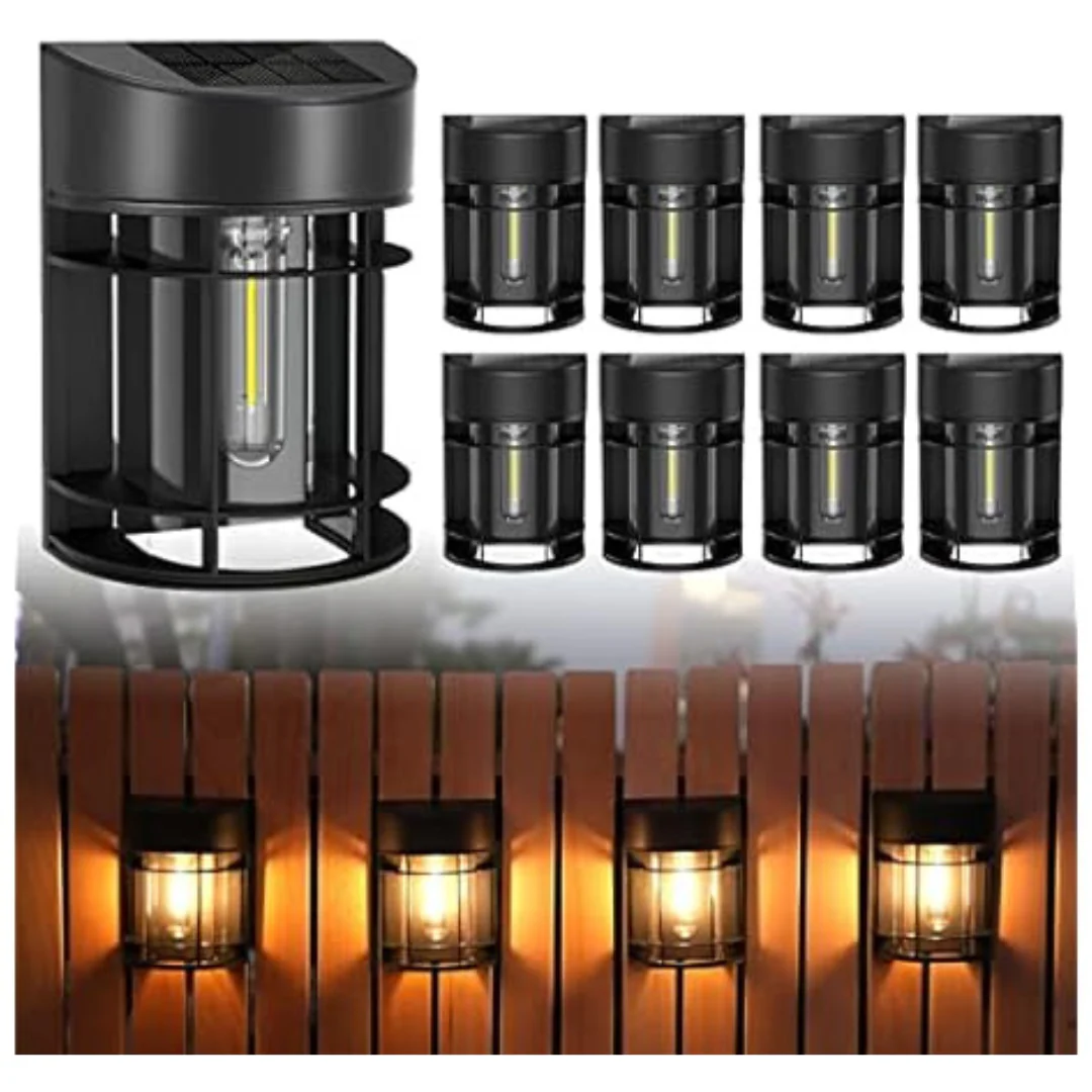 8-Pack Doeslag Outdoor Waterproof Solar Powered Fence Lights
